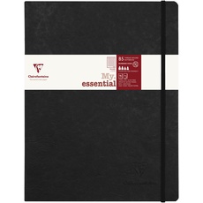 Clairefontaine 794461C - Notizbuch My.Essential Age Bag, Format B5 (19x25 cm), mit Fadenbindung, 96 Blatt nummeriert, liniert, Papier elfenbein 90g, Schwarz, 1 Stück