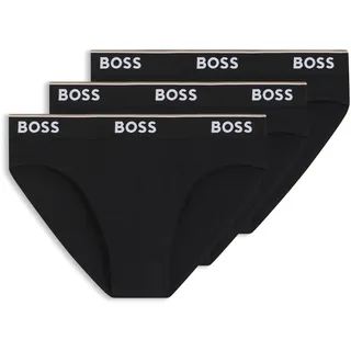 Boss Herren Slip Packung, 3er-Pack, mit Logo Webbund, schwarz,