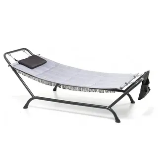 Hängematte Garten Groß Sonnenbaden Rahmen Metall Mit Utensilienhalter 230×98 ×