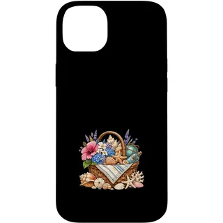 Hülle für iPhone 14 Plus Strandkorb Muscheln Seestern Floral Sommer