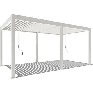 Weide Classic | Pergola Aluminium freistehend | 3 x 5,3 M | Lamellendach weiß - Weiß