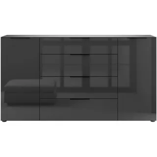 Manjana Möbel Sideboard »Style« mit Metallgriffen & Glasfront, Soft-Close, Selbsteinzug, in 2 Breiten