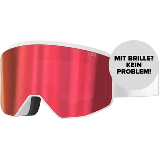 Atomic FOUR PRO HD Skibrille White I Mittelgroße Ski- & Snowboardbrille mit HD Scheibentechnologie für klare Sicht I Damen- & Herren-Ski-Brille mit Live Fit Rahmen für individuelle Passform