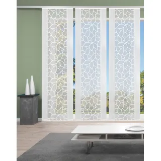 HOME WOHNIDEEN JENNA Schiebegardine Klettband 57 x 245 cm Weiß 3 St.