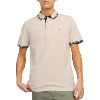 JACK & JONES Paulos Kurzarm-poloshirt Moonbeam / Detail Play XL