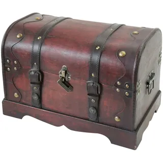 HMF 6403-140 Schatztruhe aus Holz mit Schloss, 40 x 23 x 27 cm