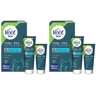 Veet Men Intim-Haarentfernungs-Set - Enthaarungscreme für den Intimbereich, für Männer - 100 ml Tube & 50 ml Pflegebalsam (Packung mit 2)