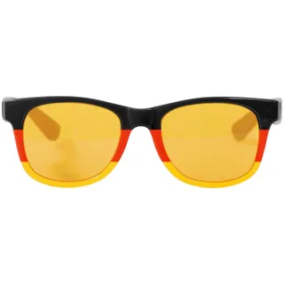 Folat 30802 – Deutschland Brille, Blues Brothers, Schwarz, Rot, Gold, mit gelbgetönten Gläsern, Sonnenbrille, WM, EM, Fußball, Ballermann, Karneval, Motto Party, Gartenparty, Public Viewing
