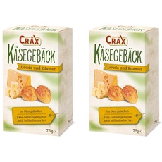 Cräx Käsegebäck mit echtem Gouda und Edamer 75 g (1 x 75 g) (Packung mit 2)