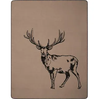Biederlack Kuscheldecke Deer 150 x 200 cm Mischgewebe Braun