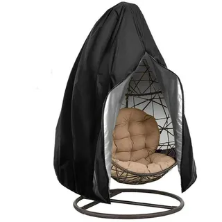 JIAMIAN Hängesessel Schutzhülle, 210D Oxford Gewebe Hängesessel Abdeckung Wasserdicht, Patio Hängesesselkorb​​ Abdeckung Outdoor mit Reißverschluss (Schwarz 190*115 cm )