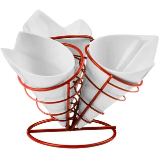 Premier Housewares French Braten Konus mit Ständer weiß/rot