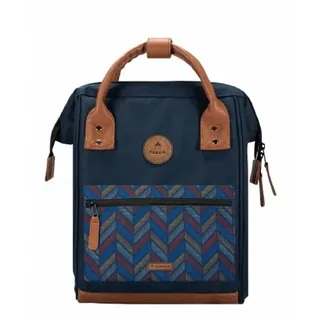 Cabaia Backpack Adventurer Small Chicago navy/brown vegan leather - Dunkelblau