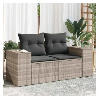 vidaXL Gartensofa 2-Sitzer grau