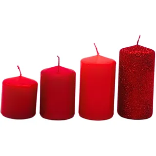 Dekohelden24 Adventskerzen 4 St. rot