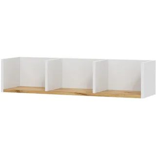Vicco Wandregal Tomy Weiß/Goldkraft Eiche 90 x 20 cm , Holzwerkstoff , 1 Fächer , Rechteckig , 90x20x24 cm , Wohnzimmer, Regale, Wandregale
