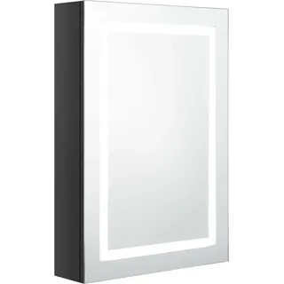 vidaXL LED-Spiegelschrank fürs Bad Glänzend Schwarz 50x13x70 cm - Schwarz