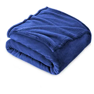 FARFALLAROSSA Kuscheldecke Flauschig 160 x 210 cm - XXL Fleecedecke Sofa Decken Couchdecke - Oeko-TEX - Super Weiche Fleecedecke als Sofaüberwurf - Wohndecke Blau 2