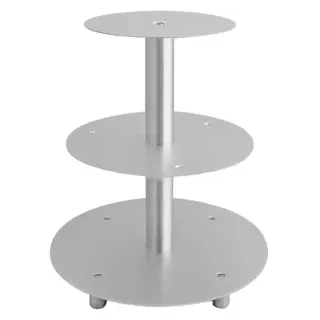 SCHNEIDER Etagen-Tortenständer, Aluminium, Geeignet für Hochzeiten, Buffets in der Gastronomie oder für Warenpräsentationen, 3-Etagen, silber