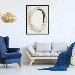 Leinwandbild QUEENCE "Abstrakt Gepunktet", beige (farbe rahmen: schwarz, farbe bild(er): beige), B:40cm H:60cm T:2cm, Canvas, Holzrahmen, Bilder, Leinwandbild, mit einem Schattenfugenrahmen veredelt