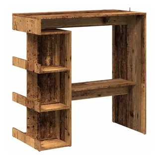 vidaXL Bartisch mit Regal Altholz-Optik 100x48x101,5 cm - Braun