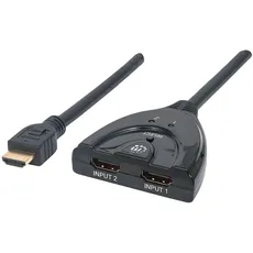 Bild HDMI-Switch HDMI 1.3, 2 Ports, integriertes Kabel, schwarz