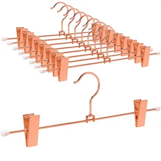 Amber Home 10 Stück 30cm Metall Kleiderbügel für Hose, Rotkupfer