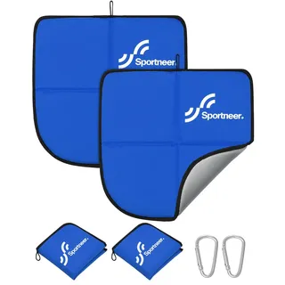 Sportneer Sitzkissen Outdoor, 40 * 40cm Sitzunterlage Outdoor Wasserdicht Oxford-Stoff Thermo Sitzkissen Faltbar FüR Camping, Wandern, Stadion Und Unterwegs,Blau 2er-Packung