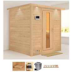 Bild von Sauna »Menja«, (Set), 9-kW-Bio-Ofen mit externer Steuerung beige