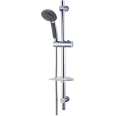 SENSEA - Dusch-Set aus Chrom mit 5 Strahstärken DOCCE - für Dusche und Bad - 1 Duschstange + 1 Seifenhalter + Schlauch + Handbrause