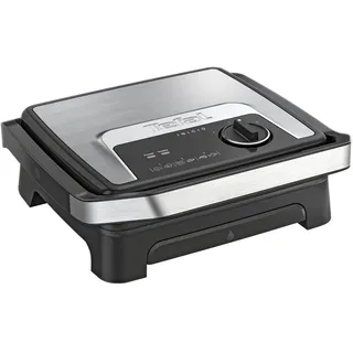 Tefal Kontaktgrill , Schwarz , Kunststoff , 36.6x33.7x13.2 cm , herausnehmbare Fettauffangschale, Thermostat, Temperaturregler, Grillplatten antihaftbeschichtet , Kochgeschirr, Küchengeräte, Toaster