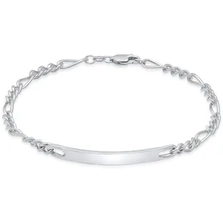 KUZZOI Herren ID Platte Figaro Klassisch 925 Silber Herrenschmuck