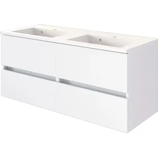 Held Möbel Doppelwaschtisch Verona 120 cm Weiß Matt mit Softclose
