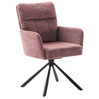 MCA Furniture Esszimmerstuhl »UTICA« 4 Fuß Stuhl mit Armlehnen Stahl/Stoffbezug 180°, Taschenfederkern, Sitzhöhe ca. 50 cm