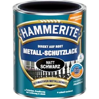 Hammerite Metall-Schutzlack Schwarz matt 0,75 l