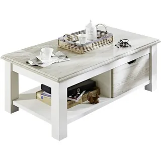 Landscape Couchtisch , Taupe, Pinienfarben , Holzwerkstoff , Pinie , 1 Schubladen , rechteckig , eckig , 69x45x124 cm , Stauraum , Wohnzimmer, Wohnzimmertische, Couchtische, Couchtische eckig