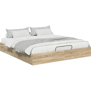 vidaXL Ottoman Bettgestell mit Speicher Sonoma-Eiche 203 x 180 x 25 cm - Braun