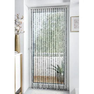 Locker Pearl Türvorhang Hakenaufhängung 90 x 200 cm transparent/schwarz 1 Stk.