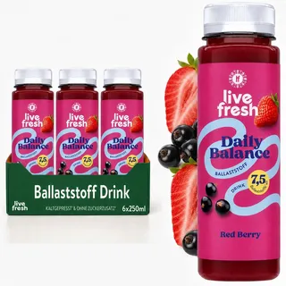 LiveFresh Ballaststoff Drink Red Berry Getränk 6x250 ml