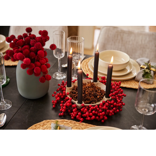 Dekokranz "Künstlicher X-Mas / Weihnachtskranz", rot, H:8cm Ø:30cm, Kunststoff, LEGER HOME BY LENA GERCKE, Dekokränze, Dekokranz, vielseitig einsetzbare Weihnachtsdeko, mit zahlreichen Beeren