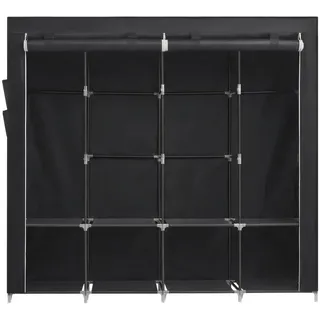 Boxxx Stoffschrank , Schwarz , Metall, Textil , 4 Fächer , 170x167x45 cm , in verschiedenen Größen erhältlich , Schlafzimmer, Kleiderschränke, Stoffschrank