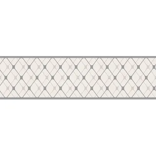 A.S. Création Borte selbstklebend Geometrisch 5 m x 17 cm Weiß-Grau