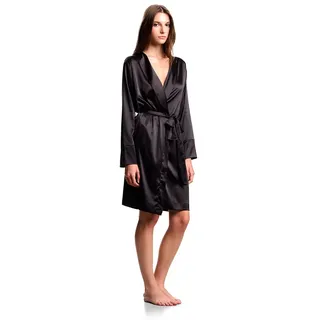 Emporio Armani Satin Lace Bademantel - Black - S-M