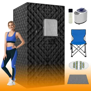MXMZHXU Tragbare Dampfsauna Haussauna mit Dampfgarer 3 l, 1200 Watt, Fernbedienung