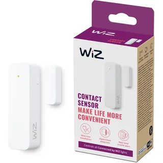 WIZ Kontaktsensor - Heim-Überwachung &-Automatisierung, Echtzeit-Warnungen, Lichtalarm, Heimsicherheit, Benachrichtigungen, App-Steuerung, verbindet Sich mit WiZ Kamera und Lichtern, 1er Pack