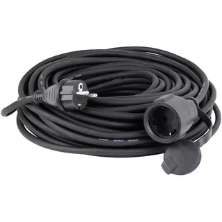 as - Schwabe as-Schwabe Gummi Verlängerungskabel IP44 schwarz, H07RN-F 3G1.5, 25m (60370)
