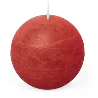 Spaas Rustic Unscented Ball Candles Hours-red 6 Rustikale geruchlose Kugelkerzen, 80 mm, ± 24 Stunden, Rot, Paraffinwachs, 8 cm, 6