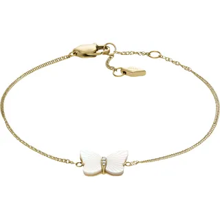 Fossil Schmetterlings-Armband Edelstahl goldfarben JF04425710 Größe 19 cm