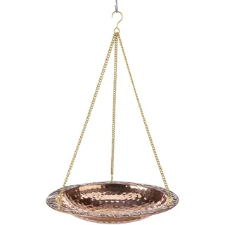 Good Directions Vogeltränke aus reinem Kupfer, zum Aufhängen, 34,3 cm Durchmesser, mit Messingkette, Vogelfutterstation