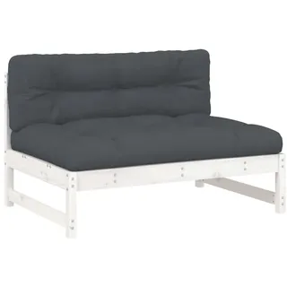 vidaXL Mittelsofa Weiß 120x80 cm Massivholz Kiefer - Weiß